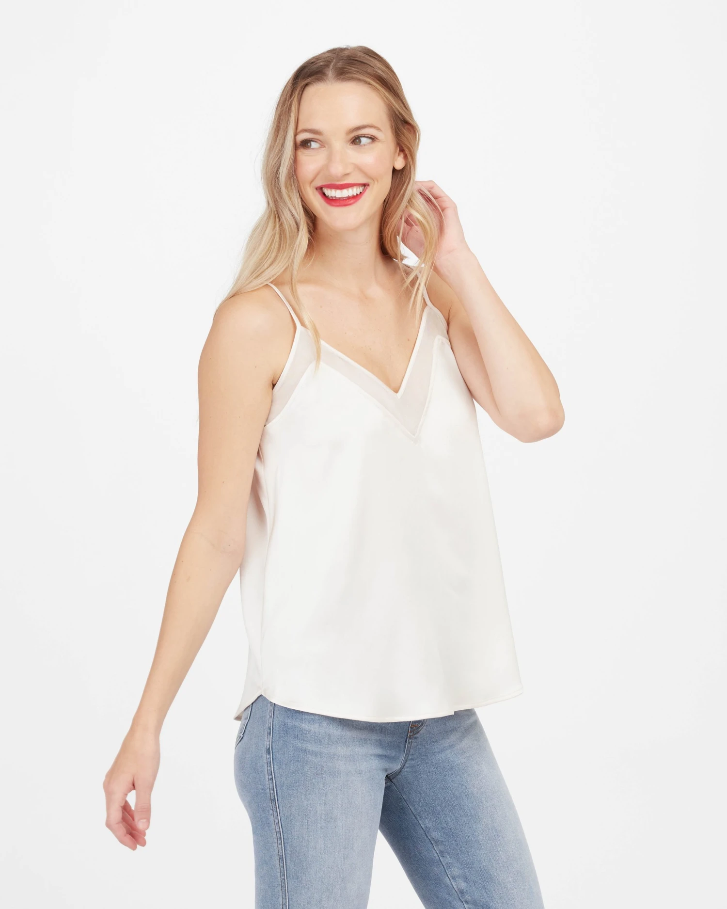 Spanx Shop All Clothing Satin Mesh V-Neck Cami 5 Spanx Shop All Clothing Satin Mesh V-Neck Cami
