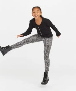 Spanx Girls Faux Leather Snake Shine Leggings