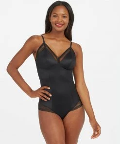 Spanx Spotlight On Lace Satin Thong Bodysuit