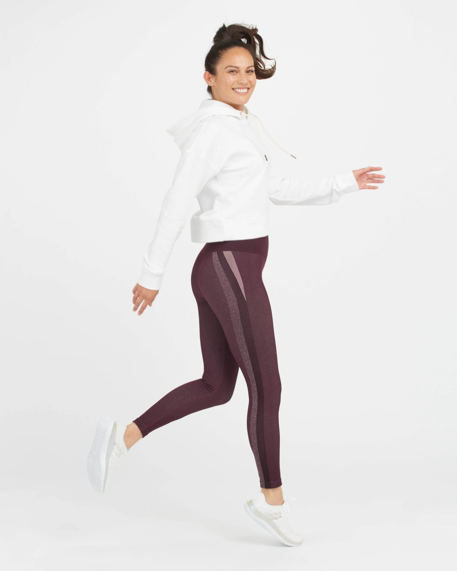 Spanx Look At Me Now Seamless Track Stripe Leggings 6 Spanx Look At Me Now Seamless Track Stripe Leggings