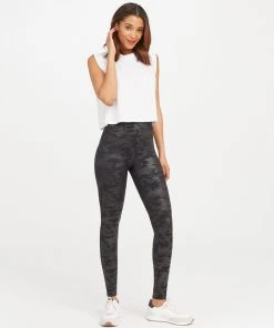 Spanx Faux Leather Camo Leggings