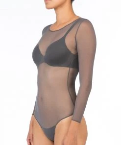 Spanx® Sheer Fashion Mesh Thong Bodysuit