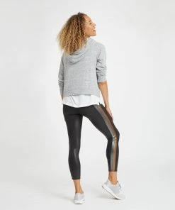 Spanx Faux Leather Track Stripe 7/8 Leggings 16 Spanx Faux Leather Track Stripe 7/8 Leggings
