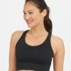 Spanx Seamless Sculpt Chevron Ribbed Longline Medium Impact Sports Bra
