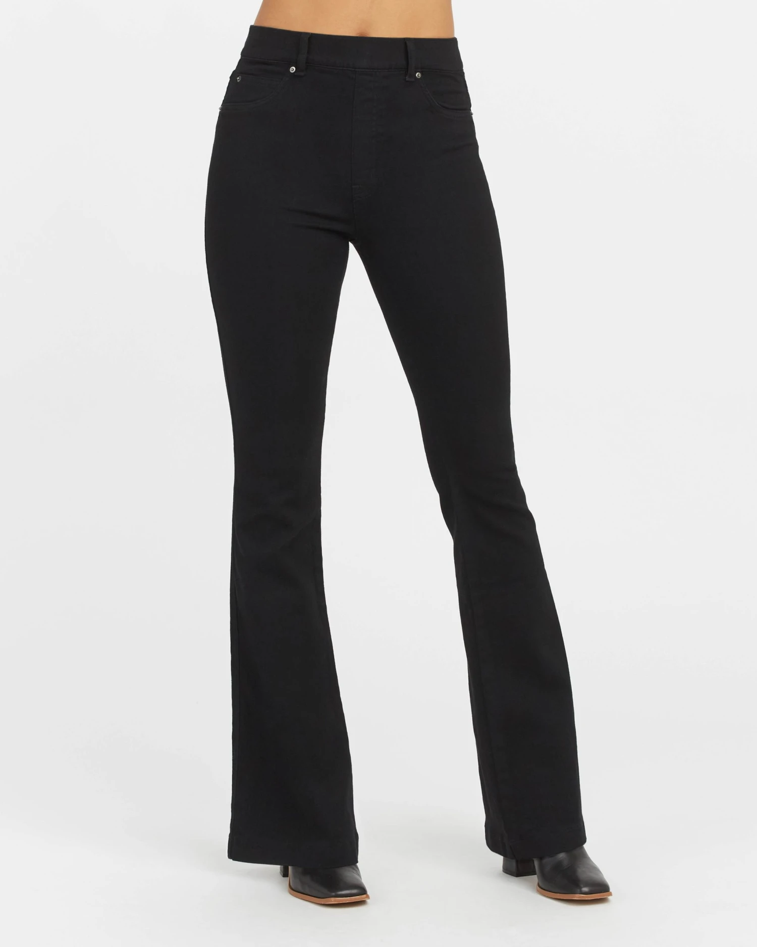 Spanx Back In Stock Flare Jeans, Clean Black 7 Spanx Back In Stock Flare Jeans, Clean Black