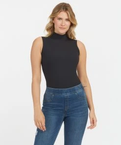 Spanx Suit Yourself Ribbed Mock Neck Sleeveless Bodysuit