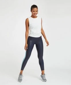 Spanx Faux Leather Track Stripe 7/8 Leggings 18 Spanx Faux Leather Track Stripe 7/8 Leggings