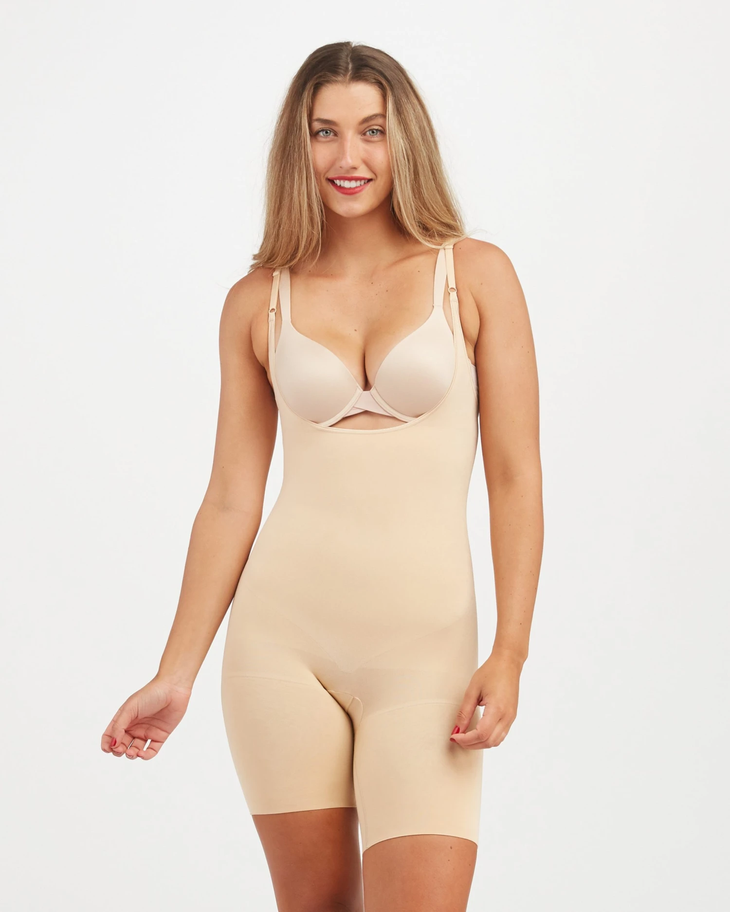Spanx Power Open-Bust Mid-Thigh Bodysuit Shop All Shapewear 4 Spanx Power Open-Bust Mid-Thigh Bodysuit Shop All Shapewear