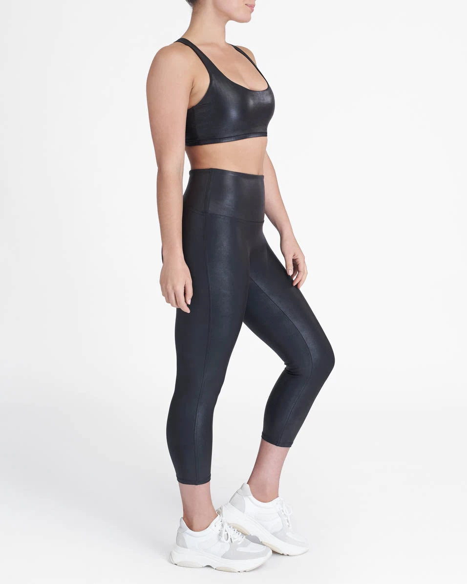 Spanx Faux Leather Active Cropped Leggings 6 Spanx Faux Leather Active Cropped Leggings