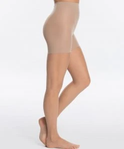 Spanx Micro-Fishnet Mid-Thigh Shaping Tights Hosiery