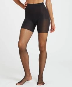 Spanx Micro-Fishnet Mid-Thigh Shaping Tights Hosiery