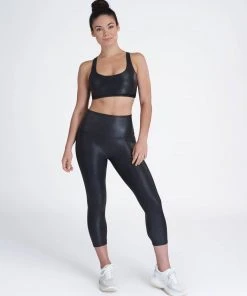 Spanx Faux Leather Active Cropped Leggings