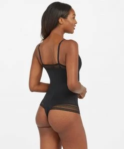 Spanx Spotlight On Lace Satin Thong Bodysuit 8 Spanx Spotlight On Lace Satin Thong Bodysuit