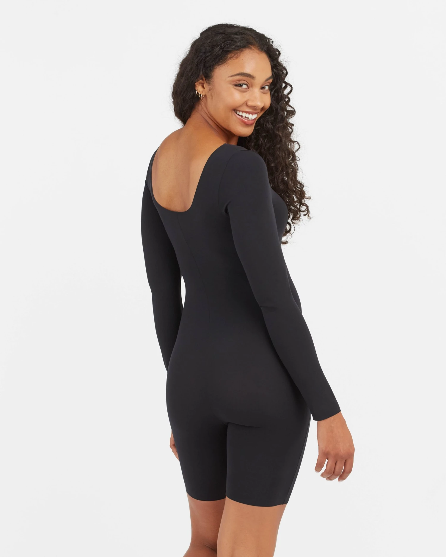 Spanx Luxe Essentials Long Sleeve Mid-Thigh Bodysuit 4 Spanx Luxe Essentials Long Sleeve Mid-Thigh Bodysuit