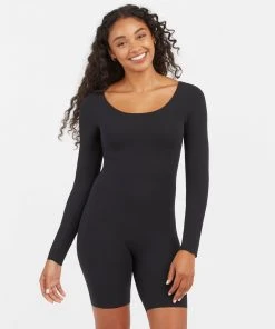 Spanx Luxe Essentials Long Sleeve Mid-Thigh Bodysuit