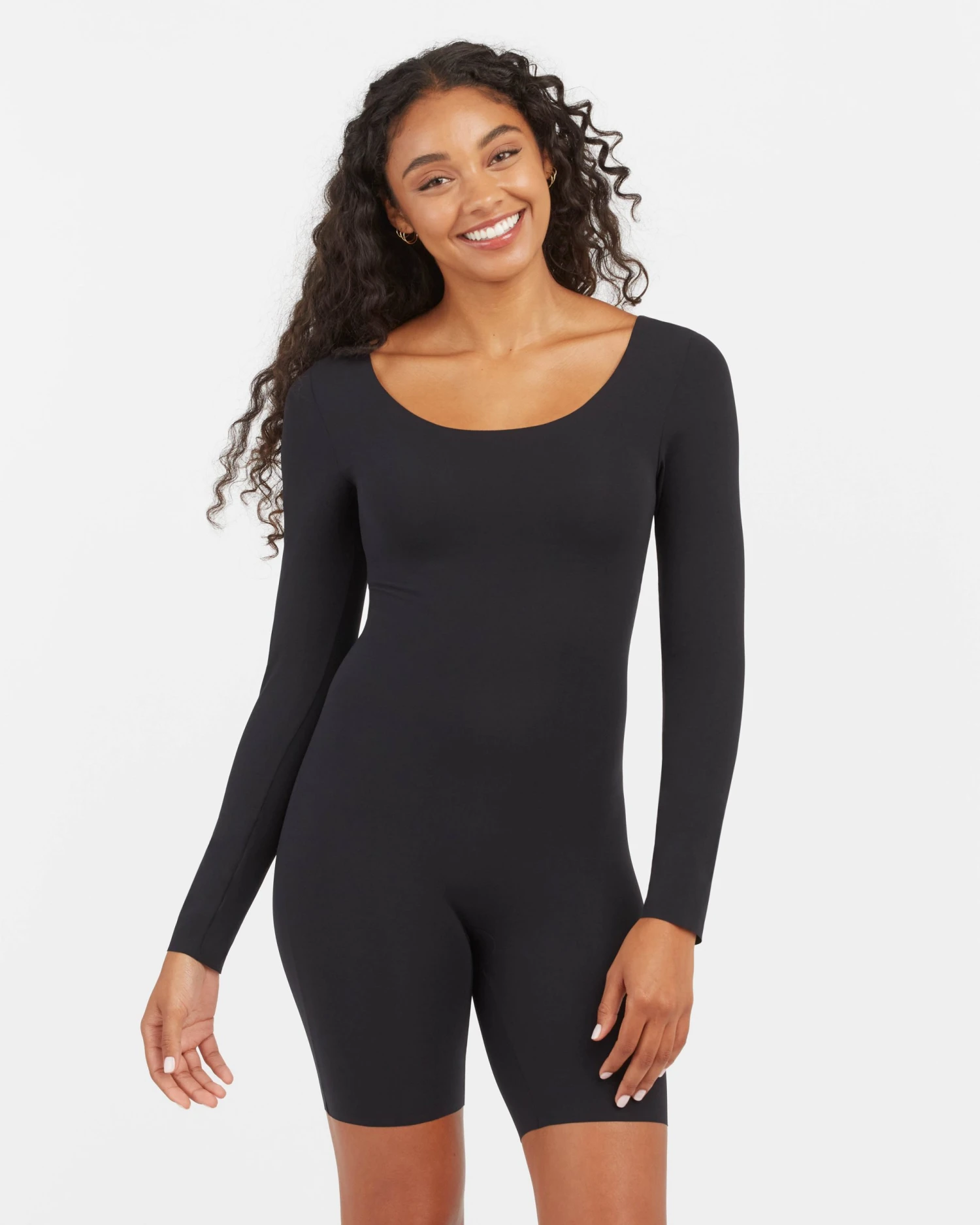 Spanx Luxe Essentials Long Sleeve Mid-Thigh Bodysuit 3 Spanx Luxe Essentials Long Sleeve Mid-Thigh Bodysuit