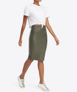 Spanx Faux Leather Pencil Skirt