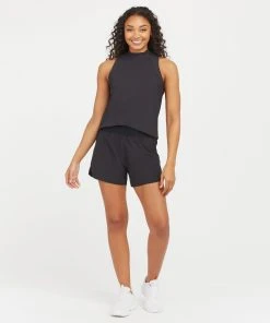 Spanx Go Lightly Ribbed Mock Neck Tank Shop All Activewear