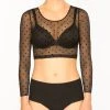 Spanx® Sheer Fashion Flocked Dot Crop Top Shop All Clothing