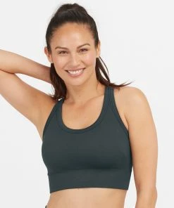 Spanx Seamless Sculpt Chevron Ribbed Longline Medium Impact Sports Bra 26 Spanx Seamless Sculpt Chevron Ribbed Longline Medium Impact Sports Bra