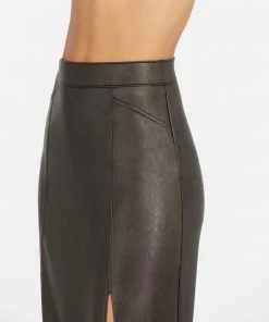 Spanx Leather-Like Midi Skirt