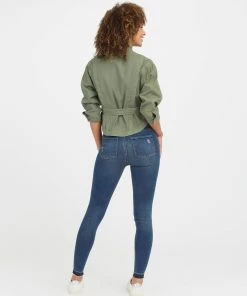 Spanx Distressed Ankle Skinny Jeans, Medium Wash Comfy Essentials