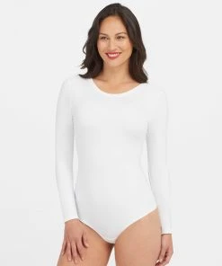 Spanx Suit Yourself Long Sleeve Scoop Neck Bodysuit Shop All Clothing
